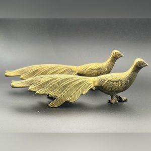 Vintage solid brass Pheasants
